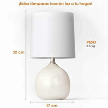Cargar imagen en el visor de la galería, Set De 2 Mini Lámpara De Cerámica Texturizada Threshold White
